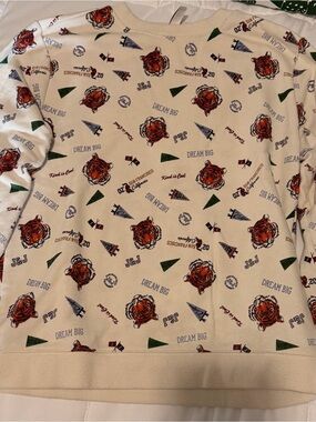 Janie and Jack Cream Sweatshirt with Tiger & Pennant Print
